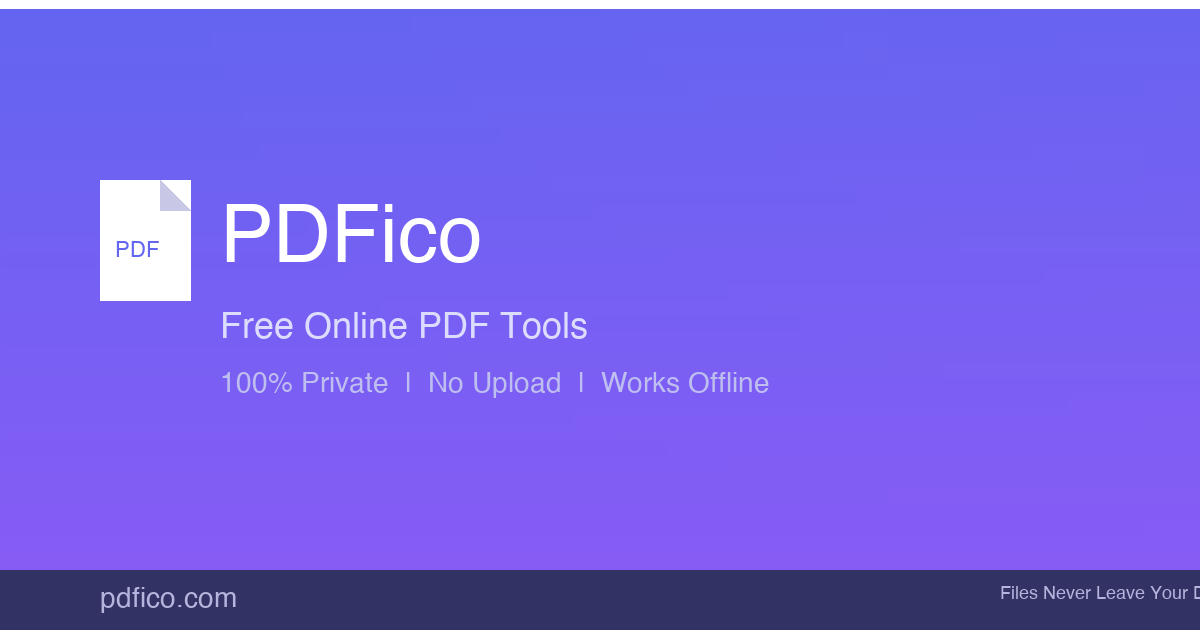 Compress PDF Without Uploading — Free, No Sign Up, 100% Private | PDFico